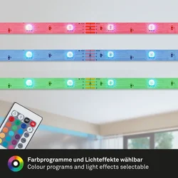 Briloner Gibljiv LED-trak 3 m samolepilen večbarven