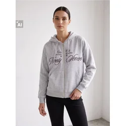 Sinsay - Zip-up dukserica sa kapuljačom - svetlo siva