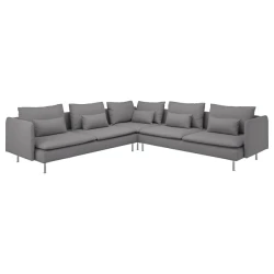 SÖDERHAMN Ugaona sofa, 6-sed, Tonerud siva