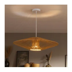 Brilagi - LED luster na sajli CERIA BOHO 1xE27/40W/230V prečnik 70 cm bela/smeđa