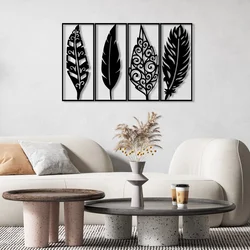 Opviq Zidna dekoracija Safderun, 100x60 cm, 1.2mm, Crna