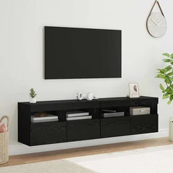 TV zidni ormari Zidne 2 pcs Crni hrast 80 x 30 x 40 cm
