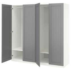 PAX / GULLABERG Kombinacija garderobera, bela/siva, 200x60x201 cm