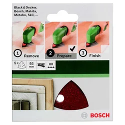 Bosch Set brusnih listova za delta-brusilicu 2609256A50, 5-delni, 93mm, G80