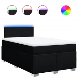Vidaxl Box spring postelja z vzmetnico črna 120x190 cm blago