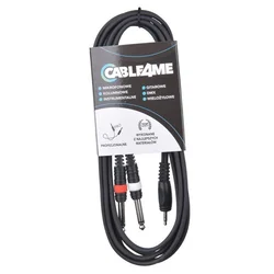 shumee Kabel CABLE4ME mini vtičnica 3,5 mm stereo - 2x vtičnica mono 6,3 mm 3 m