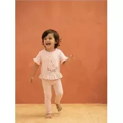 Sinsay - Pamučna majica sa dekorativnim volanima - pastelno roze