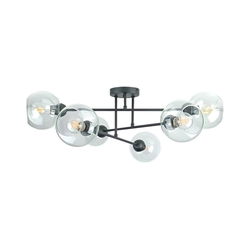 Luster na štapu VASCO 6xE27/60W/230V crna/prozirna