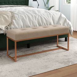 vidaXL Klop bež 110x36x45 cm žamet