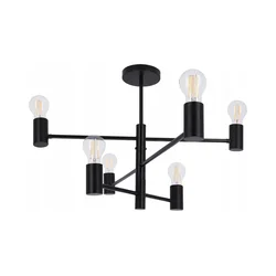 Crni luster na šipci 6xE27/20W/230V