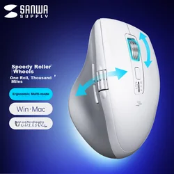 Sanwa Supply Bežični miš, 2.4GHz, Bluetooth, Beli