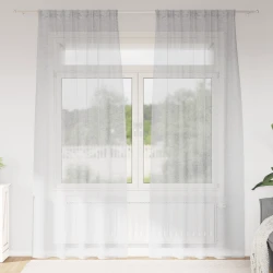 Voile zavjesa 2 pcs Svijetlo siva 260 x 140 cm Poliester