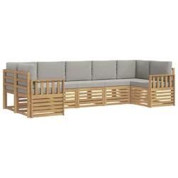 Set vanjskih sofa 6 pcs Bijela i svijetlosiva