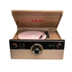 Akai Gramofon ATT-300CC 2x9 W RMS Bluetooth 5.0 CD kaseta FM USB les
