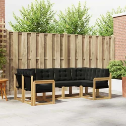 Set vanjskih sofa s jastukom 6 pcs Bijela i crna