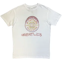 The Beatles Flowers Logo & Drum White L Majica