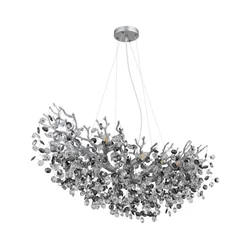 Globo 64138H3S - Luster na sajli QUEENA 10xE14/40W/230V srebrna