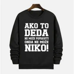 MAFIMI Muški Duks Ako to deda ne može popraviti onda ne može niko!, Crni