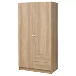 VILHATTEN Garderober s 2 vrata i 2 fioke, im. hrastovine, 98x57x190 cm
