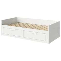 BRIMNES Okvir dnevne postelje z 2 predaloma, bela, 80x200 cm