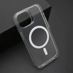Futrola COLOR FRAME MagSafe za iPhone 15/ srebrna (providna)