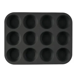 Pekač za mafine 12 kosov Matte Black Collection BH-7950