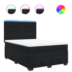 Vidaxl Box spring postelja z vzmetnico črna 140x200 cm žamet