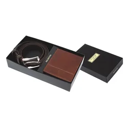Moški set Valentini- denarnica + pas, črn