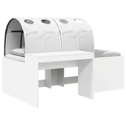 vidaXL Postelja s Tunelom 4 pcs Bela Inženirski les
