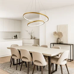 Rabalux Visilica sa daljinskim Beliza, 2 prstena, LED 75W, 3000-6500K, 60cm, Zlatne boje