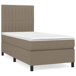 Vidaxl Box spring postelja z vzmetnico taupe 90x190 cm blago