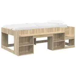 vidaXL Otroška postelja s shranjevanjem Sonoma hrast 75 x 190 cm
