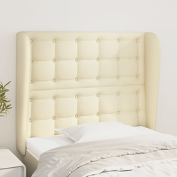 Uzglavlje s ušima krem 83 x 23 x 118/128 cm od umjetne kože