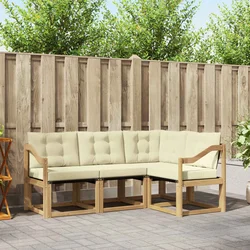 Set vanjskih sofa s jastukom 4 pcs Bijela i krem