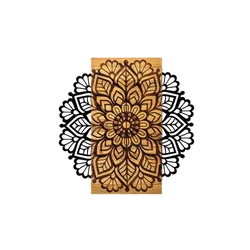 Atelier Del Sofa Zidna dekoracija Mandala 2, 58x58x3 cm, Crna