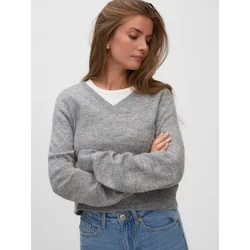 VERO MODA Pulover VMTEAK pegasto siva
