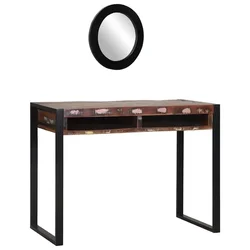 Vidaxl Toaletna mizica večbarvno 100 x 50 x 75 cm Trden predelan les