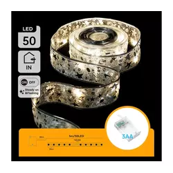 Aigostar - LED lanac 50xLED/3xAA 5m topla bela srebrna