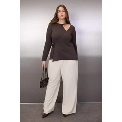 Trendyol Curve Ženska bluza Tbbaw26Af00042, Braon