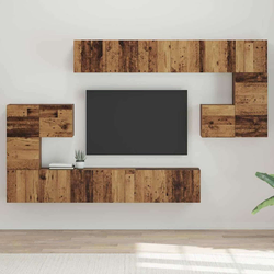 Set TV komoda Zidne 10 pcs Staro drvo Konstruirano drvo