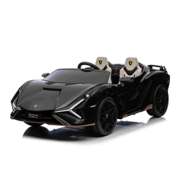 Beneo Električni automobil Lamborghini Sian 4X4, crni, 12V, 2,4 GHz daljinski upravljač, USB / AUX ulaz, Bluetooth, ovjes, vrata s vertikalnim otvaranjem, mekani EVA kotači, LED svjetla, ORIGINALNA licenca