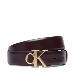 Ženski pas Calvin Klein Round Ck Buckle 30Mm Belt Smooth LV04F7074G Bordo rdeča