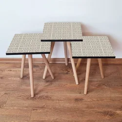 Hanah Home Set klub stočića 3Shp166, 3 komada, Šarena