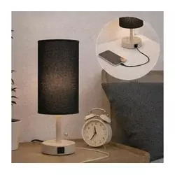 Brilagi - Stona lampa sa USB portom TABLON 1xE27/25W/230V bež/crna