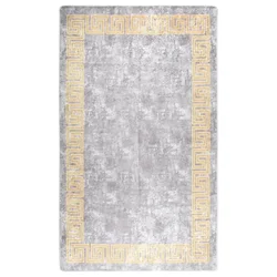 Vidaxl Pralna preproga 120x180 cm siva