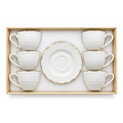 AMC Home Set šolja Chloe, 6 komada, Belo-zlatni