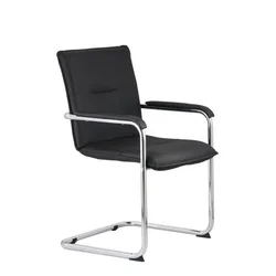 STOLICA NA SANKAMA crna, boja hroma metal, koža