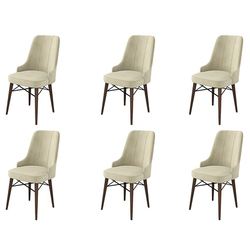 Hanah Home Set stolica Pare, 46x94x46 cm, 6 komada, Krem-braon