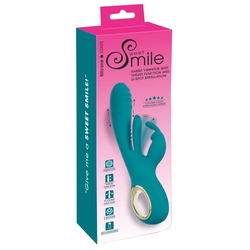 Sweet Smile Rabbit Vibrator with Thrust Function & Flicking Tongue 25cm Pink 54055720000