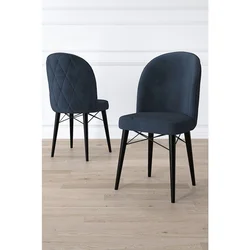 Hanah Home set trpezarijskih stolica Bika 4 kom, antracit tkanina Babyface, crne drvene noge